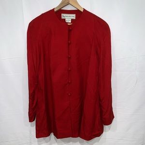 Evan picone Silk vintage button front tunic blazer